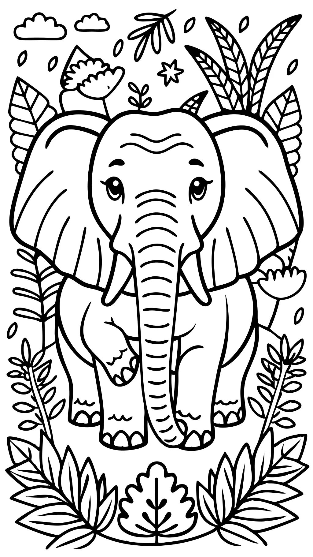 páginas para colorear de elefante